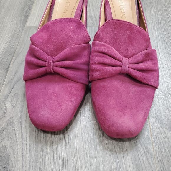 Vionic Shoes Witch Fairy Women Size 6.5 Pink Presley Mules Block Heel Suede Bow - Picture 8 of 12